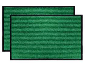 B08bv22wnc Luxurux Striped Green Door Mat 2-pack - Heavy-duty Waterproof Low-profile 17 Inch X