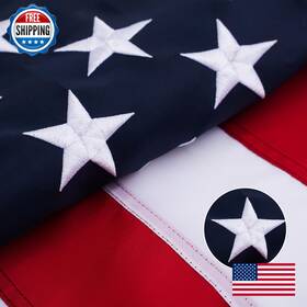 B0fl297tqk Lynshion Heavy Duty 2x3 Ft American Us Flag - Embroidered Stars Outdoor Waterproof
