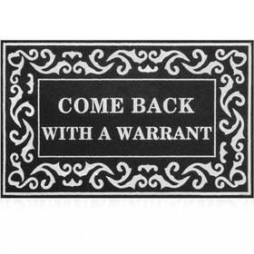 B0c7v9v98s Lzuso Welcome Mat Inch Come Back With A Warrant Funny Indoor/outdoor Doormat