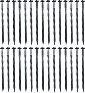Hg0828 Maebeacae 30 Pcs Plastic Spikes 8 Inch Landscape Edging Anchoring Garden Black-30pcs