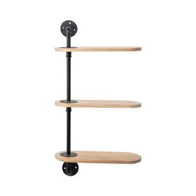Ms5606424816049 Mainstays Black And Tan Three Tier Swivel Wall Plant Shelf