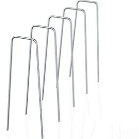 Maitys 20 Pack 6 Inch Garden Landscape Staples Galvanized Stakes 11