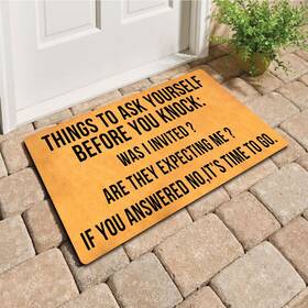 B0dy754d2c Melodaddy Funny Welcome Doormat 18x30 Inch Rubber Back Things To Ask Before You Knock