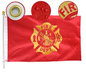 B0cpcg1xdy Midle Fire Dept. Flag 3x5 Ft Outdoor Embroidered Firefighter Logo Quality