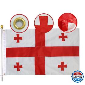 B0d97f8dws Midle Double Sided Georgia Flag 3x5 Ft - Embroidered Five Cross Outdoor Large B0d97f8dws Midle Double Sided Georgia Flag 3x5 Ft - Embroidered Five Cross Outdoor Large