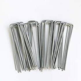 Misopily 445015477431 6 Inch Silver Galvanized Pins Staples U-type Turf Garden Stakes 11-gauge Ground Misopily 445015477431 6 Inch Silver Galvanized Pins Staples U-type Turf Garden Stakes 11-gauge Ground