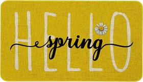 B0bv6g5plp Mloabuc Hello Spring Decor Door Mat - Yellow Farmhouse Welcome Summer Outdoor Non-slip 1
