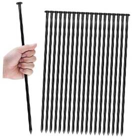 16cunheid-1009 Mobaba 16 Inch Spiral Landscape Stakes Pack Heavy Duty Metal Ground Anchor Spikes 12