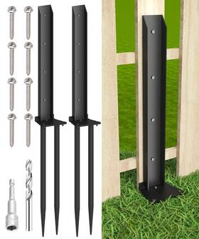 B0cxs84k19 Mokeyder Heavy Duty Metal Steel Fence Post Repair Kit Double-tube Style 2 Pack