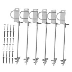 Molanz Anc-p21-sl Heavy Duty Ground Anchors Screw-in Trampoline Stakes With Anti 6pack 21inch