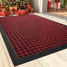 B0fkgbkw3d Montvoo Outdoor/indoor Doormat 24x47 Inch Red Non-slip Entryway Door Mat