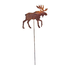 Vwi-rgs-19 Moose Rusted Garden Stake