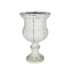 Pf8234crc Mpg 26.5 Inch H. Chipped-off Rustic Cream Cast Stone Fiberglass Entrance Urn
