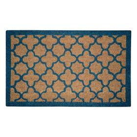 B09kdqpv6g Msi Blue Quatrefoil Coir Doormat 22x36 Heavy Duty Indoor Outdoor Water Resist
