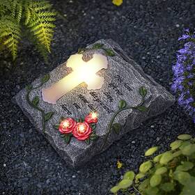 B09n9cgh5z Mxwcy Cross Solar Memorial Garden Stone Ip65 Waterproof Outdoor Light