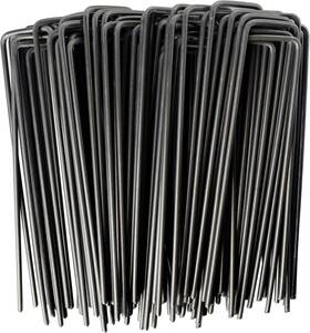 Mysit 705353129278 6 Inch Garden Staples Landscape Stakes Ground Pins 200 Pack Lawn Weed