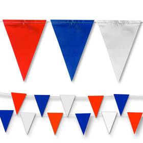 B0c5wxv5wz Nacarum Red Blue White Pennant Banner Flags Osha 500lb Rated 102ft Fade Resista
