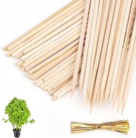 Stake-40 Newflager 40 Pack 18ftft Natural Bamboo Plant Stakes Wood Supports Gold