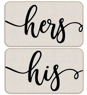 B0bd92t7hr Nogrit His And Hers Door Mat Set 17x30 - Farmhouse Love Kitchen Bedroom Decor