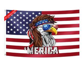 B0dyn6x5qp Oeidabxu Double Sided Eagle Mullet Merica Funny Flag 3x5ft 4th Of July American Fade