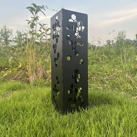 Ohrmbya 633270778425 Artistic Iron Outdoor Decor Bee Hive Garden Column With Weathered Golden Finish
