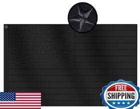 B0dyp43qqm Omnisexual Premium All Black American Flag 3x5 Ft - Oxford Nylon 210d Embroidered 50 Stars