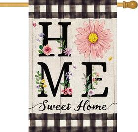 B0dk6zlfnb Ortigia 28x40 Inch Spring Summer Daisy Burlap Double-sided Home Sweet House Fla