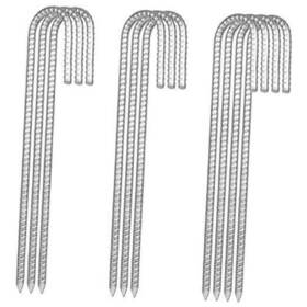 Pei Hong 695510258166 10 Pack 12 Inch Galvanized Rebar Stakes J Hook Heavy Duty Ground Anchors