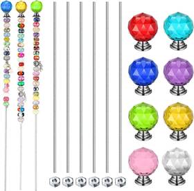Spe-pelopy-172 Pelopy Pack Of 8 Diy Fairy Garden Beaded Stakes Spherical Elegant Color