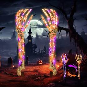 Pemuise 761961881618 Halloween Decorations Lighted Skeleton Hands Outdoor Orange&purple Pemuise 761961881618 Halloween Decorations Lighted Skeleton Hands Outdoor Orange&purple