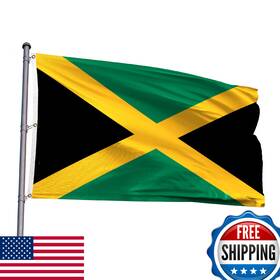 B0d92zmzr5 Plaiei Jamaica Extra Large Flag 8x12ft - Giant Jamaican National Polyester Printed