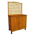 Potting Bench Wooden Table Solid Wood Storage Doors Indoor Or Outdoor Gardening 787699179377