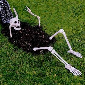 Prextex 854023008167 Skeleton Coming Out Of The Ground - Life-sized Unique Black