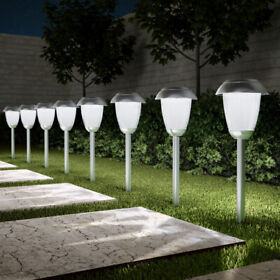 50-lg1059 Pure Garden 16 In. Solar Path Tall Stainless Steel Outdoor Stake Light