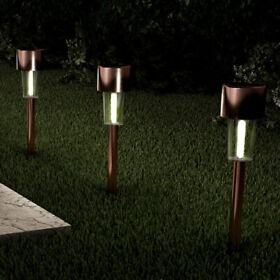 50-lg1069 Pure Garden Solar Path Lights-12.2 In. Stainless Steel Outdoor Stake L