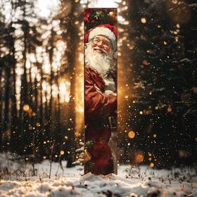 Purple Bamboo Inc. 841167159336 42in Christmas Garden Stake Oil Painting Santa Design Outdoor Yard Sign Ho