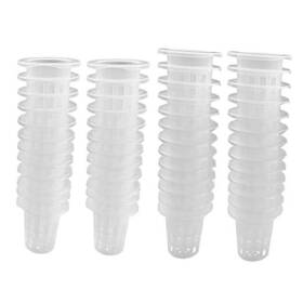 Qinizx Net-pots-50p-w 50 Pack 1.77 Inch Garden Net Pots Cups Slotted Mesh Pot Baskets Seed Growing White