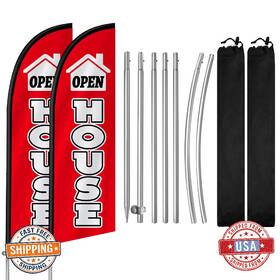 B0cnqstpj7 Qsum 2-pack 8ft Open House Flags And Pole Kit - Real Estate Advertising Signs B0cnqstpj7 Qsum 2-pack 8ft Open House Flags And Pole Kit - Real Estate Advertising Signs