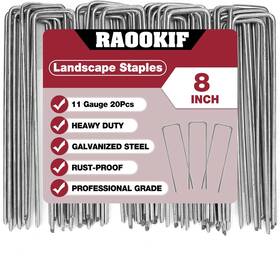 Raookif 726084101227 8 Inch Galvanized Garden Landscape Staples 20/50/100/200pcs Meta Raookif 726084101227 8 Inch Galvanized Garden Landscape Staples 20/50/100/200pcs Meta