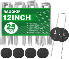 Gswg-1012 Raookif Landscape Staples 12 Inch 25 Pcs Galvanized 12inch Silver Gswg-1012 Raookif Landscape Staples 12 Inch 25 Pcs Galvanized 12inch Silver