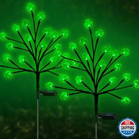 B0cnyw6p28 Reyeeinc St. Patricks Day Solar Shamrock Stake Lights Outdoor Waterproof