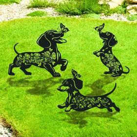 B0301013-gs-rngm Rngmsi Dachshund Decorative Garden Stakes Gifts 3pcs Metal Weiner Dog Black B0301013-gs-rngm Rngmsi Dachshund Decorative Garden Stakes Gifts 3pcs Metal Weiner Dog Black