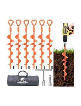 Ymd131-o-6 Safetect Ground Anchors Screw In 15 Inch Heavy Duty Earth Anchor Stakes Kit... Fast Ship