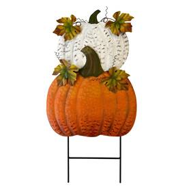 G-fh2203 Saguzou Rustic Metal Stacked Pumpkin Garden Stake Indoor Outdoor Multi-colors X1