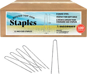 Sandbaggy 12-inch 8-gauge Landscape Staples 100