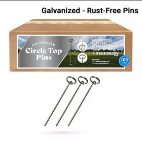 Sandbaggy 747827120794 100 Pack - 6 Inch Circle Top Pins Landscape Staples Sod Garden Stakes Weed Sandbaggy 747827120794 100 Pack - 6 Inch Circle Top Pins Landscape Staples Sod Garden Stakes Weed