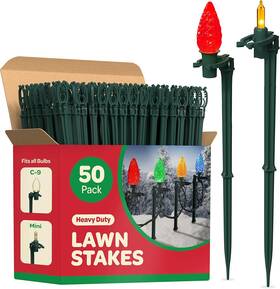 Sewanta 850012738220 Christmas Light Yard Stakes Set Of 50 Outdoor - 8.5 Inch Green Sewanta 850012738220 Christmas Light Yard Stakes Set Of 50 Outdoor - 8.5 Inch Green