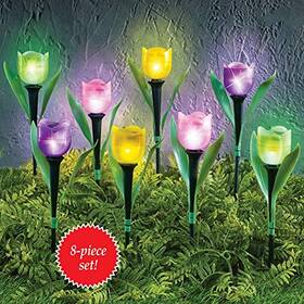 Msr295 Skymall Decorative Solar Tulip Stake Lights - Set Of 8 Msr295 Skymall Decorative Solar Tulip Stake Lights - Set Of 8