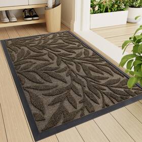 B0f3j8nd5t Smiry 47x23 Inch Front Door Mat Indoor Outdoor Heavy Duty Rubber Dirt Trap Brown