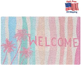 B0dzp46pgh Snnder Sndder Coastal Palm Tree Beach Welcome Mat Preppy Doormat